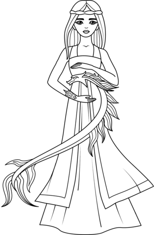 Celtic Girl Coloring Page